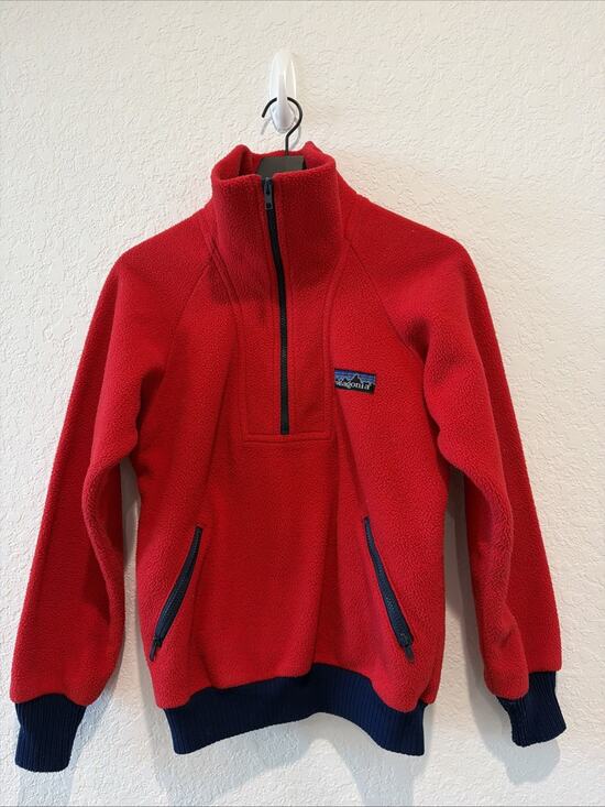 Patagonia Other - Vintage 80s 90s Patagonia Quarter Zip Red Navy Big Tag Unisex Size Small Hiking